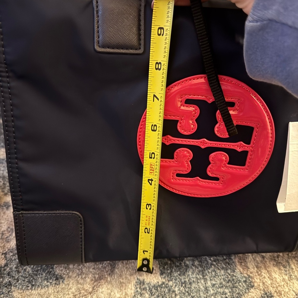Tory Burch Black and Red Logo Tote - Picture 13 of 15